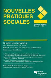 Nouvelles pratiques sociales : Vol. 12 : No 2 : Hors thème