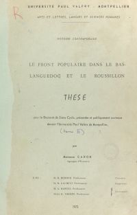 Le Front Populaire dans le Bas-Languedoc et le Roussillon