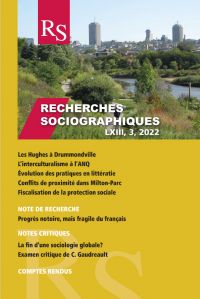 Volume 63, numéro 3, septembre–décembre 2022