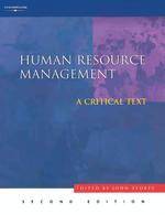 Human resource management: a  critical text 2/ed.       ÉPUISÉ