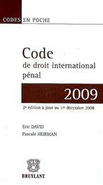 Code de droit international pénal edition : 2009        ÉPUISÉ