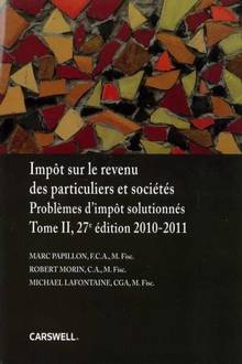 Problèmes d'impot solutionnés : t.2 : édition 2012-2013 ÉPUISÉ