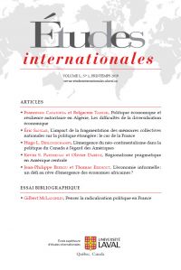 Études internationales. Vol. 50 No. 1, Printemps 2019