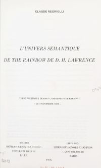 L'univers sémantique de 