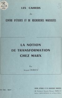 La notion de transformation chez Marx