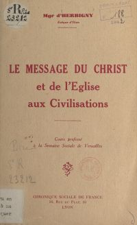 Le message du Christ et de l'Église aux civilisations