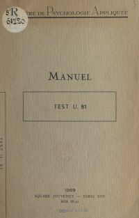 Manuel d'application: Test U. 81